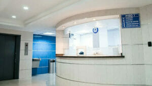 Healthcare Cleaning Services: Clinic Reception, Hallway, and Elevator