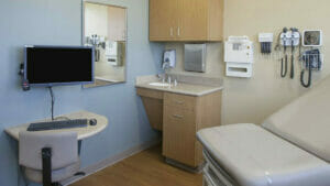 Medical Office Healthcare Cleaning: Exam Room with Equipment